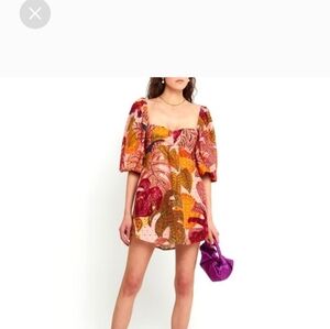 Tripical Animal Print Kourt Dress Medium/ Large Pockets Cotton Babydoll